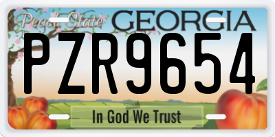 GA license plate PZR9654