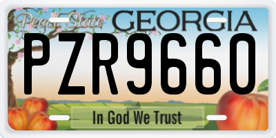 GA license plate PZR9660