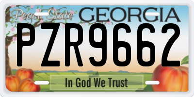 GA license plate PZR9662