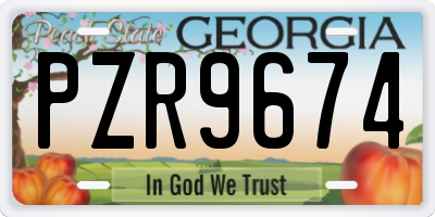 GA license plate PZR9674