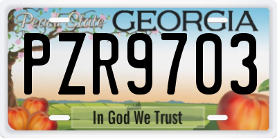 GA license plate PZR9703