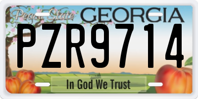 GA license plate PZR9714