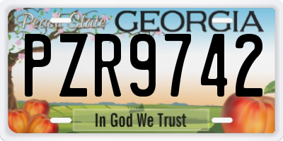GA license plate PZR9742
