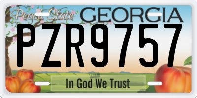 GA license plate PZR9757
