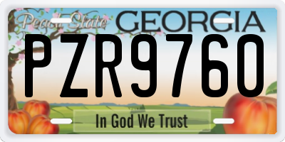 GA license plate PZR9760