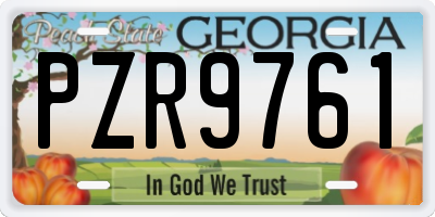 GA license plate PZR9761