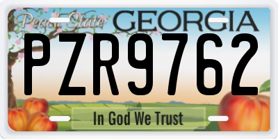 GA license plate PZR9762