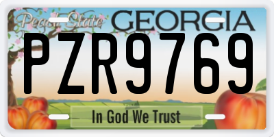 GA license plate PZR9769