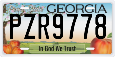 GA license plate PZR9778