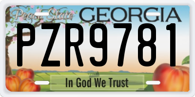 GA license plate PZR9781