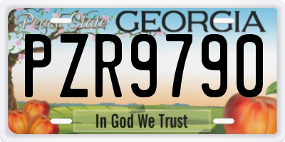 GA license plate PZR9790