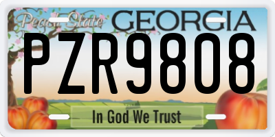 GA license plate PZR9808