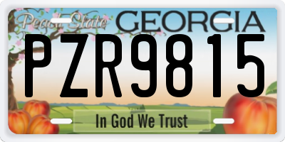 GA license plate PZR9815