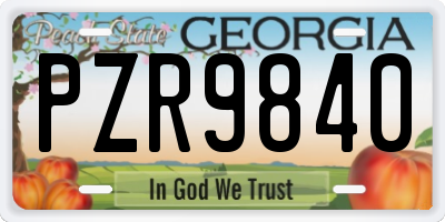 GA license plate PZR9840