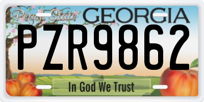 GA license plate PZR9862