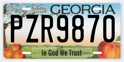 GA license plate PZR9870
