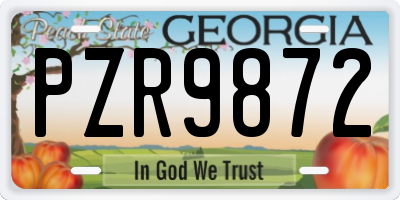 GA license plate PZR9872