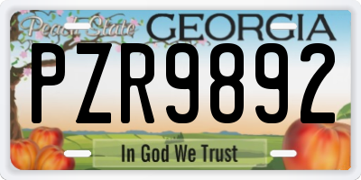 GA license plate PZR9892