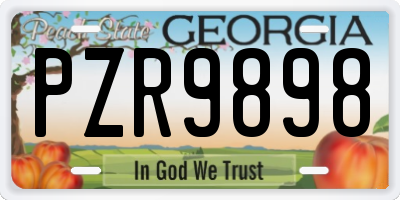 GA license plate PZR9898