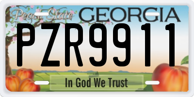 GA license plate PZR9911
