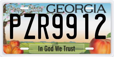 GA license plate PZR9912