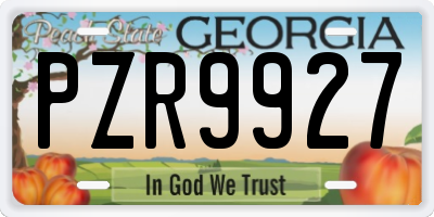 GA license plate PZR9927