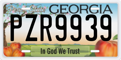 GA license plate PZR9939