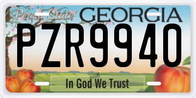 GA license plate PZR9940