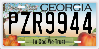 GA license plate PZR9944