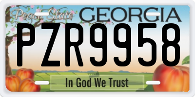 GA license plate PZR9958