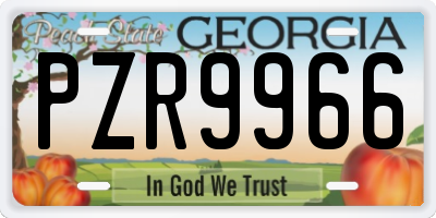GA license plate PZR9966
