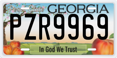 GA license plate PZR9969