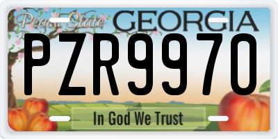 GA license plate PZR9970