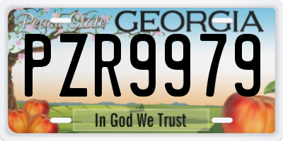 GA license plate PZR9979