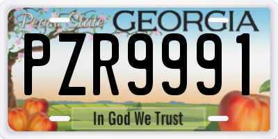 GA license plate PZR9991