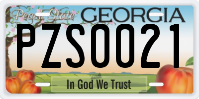 GA license plate PZS0021