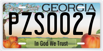 GA license plate PZS0027