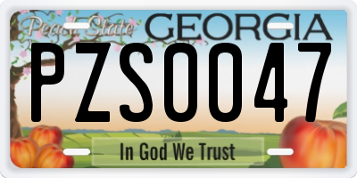 GA license plate PZS0047