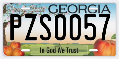 GA license plate PZS0057