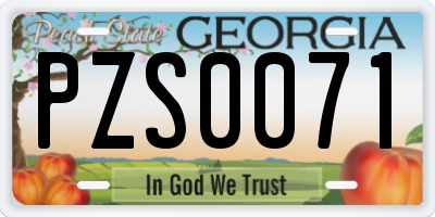 GA license plate PZS0071