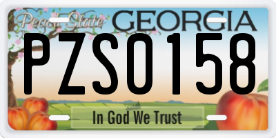 GA license plate PZS0158