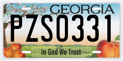 GA license plate PZS0331