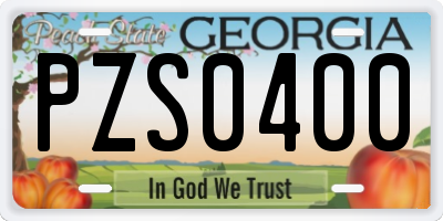 GA license plate PZS0400
