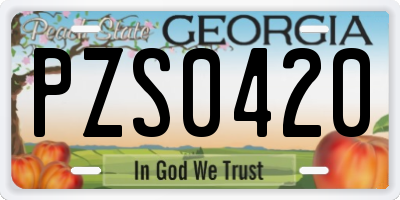 GA license plate PZS0420
