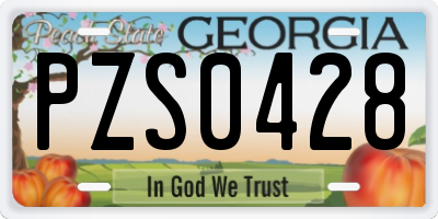 GA license plate PZS0428
