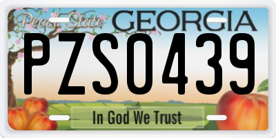 GA license plate PZS0439