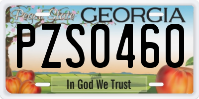 GA license plate PZS0460