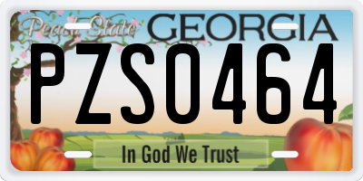 GA license plate PZS0464