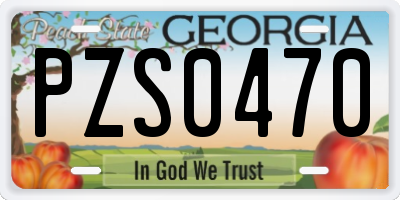 GA license plate PZS0470