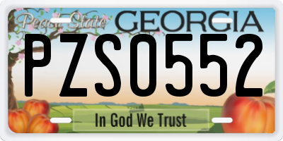 GA license plate PZS0552